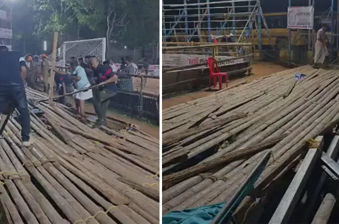 കോതമംഗലത്ത് ഫുട്‌ബോള്‍ ടൂര്‍ണമെന്റിനിടെ ഗാലറി തകര്‍ന്ന് വീണ് അപകടം