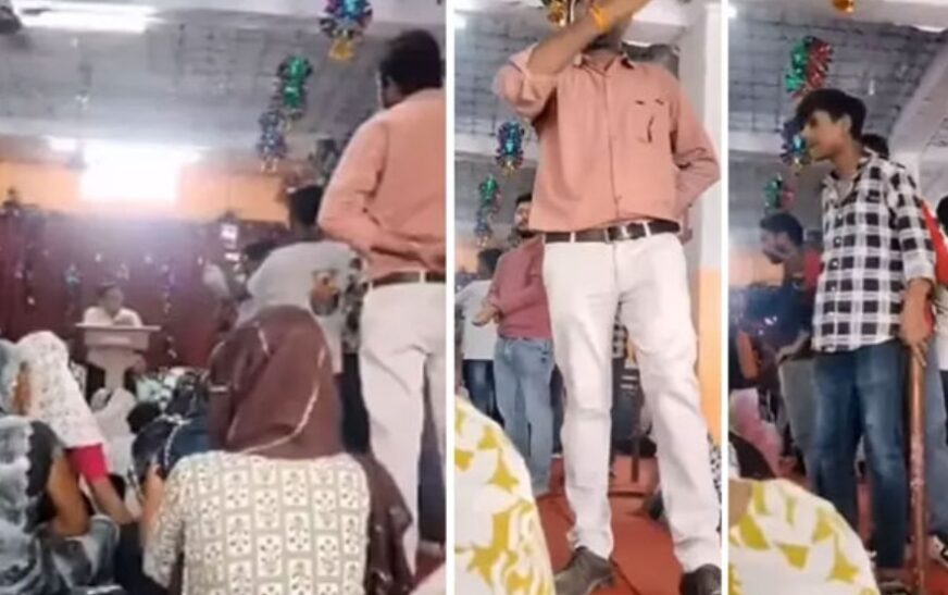 ആയുധങ്ങളുമായി പള്ളിയിലേക്ക് ഇരച്ചുകയറി ഹിന്ദുത്വ പ്രവർത്തകർ