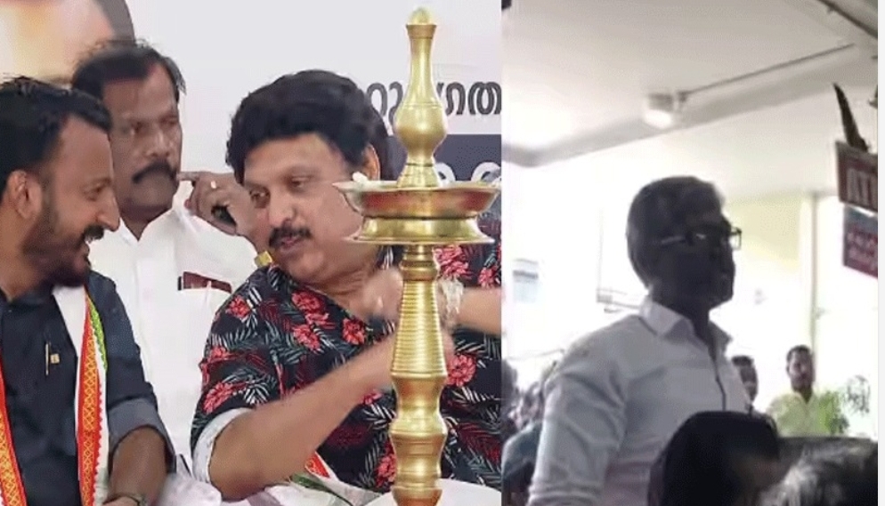 ഉദ്ഘാടന ചടങ്ങിനിടെ മന്ത്രി കെ.ബി ഗണേഷ്‍കുമാറിനെതിരെ മുൻ ജീവനക്കാരന്‍റെ ഒറ്റയാള്‍ പ്രതിഷേധം