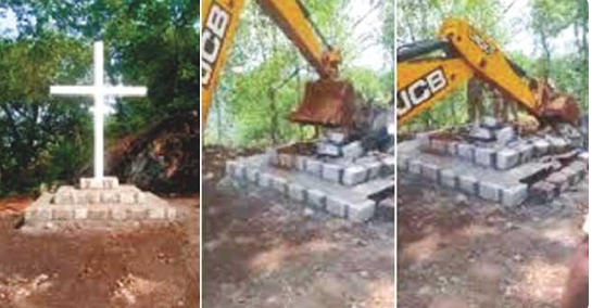 കു​രി​ശ് നീ​ക്കി​യ സ്ഥ​ല​ത്തേ​ക്ക് പ​രി​ഹാ​ര പ്ര​ദ​ക്ഷി​ണം നടത്തും