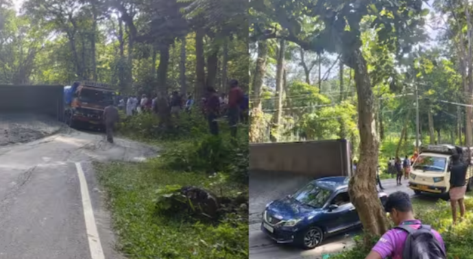 മുത്തങ്ങയിൽ കാറും ടിപ്പർ ലോറിയും കൂട്ടിയിടിച്ച് അപകടം