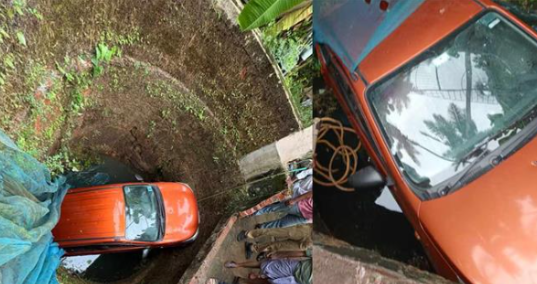 ഡ്രൈ​വിം​ഗ് പ​ഠി​ക്കു​ന്ന​തി​നി​ടെ കാ​ര്‍ കി​ണ​റ്റി​ൽ വീ​ണു