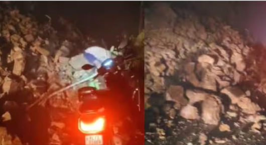 ശക്തമായ മ​ണ്ണി​ടി​ച്ചി​ൽ ; പാ​ൽ​ച്ചു​ര​ത്തി​ലൂ​ടെ​യു​ള്ള ഗ​താ​ഗ​തം നി​രോ​ധി​ച്ചു