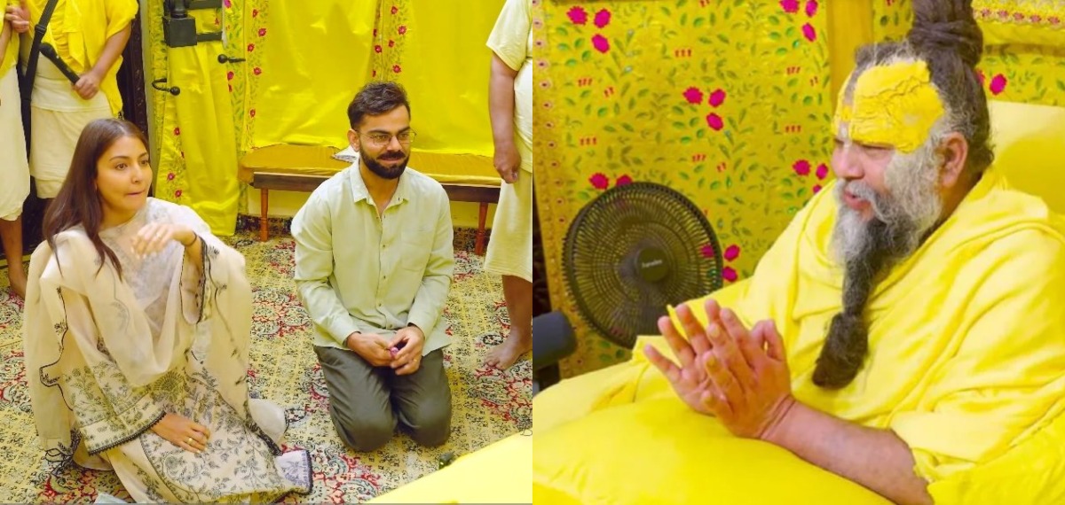 വിരമിക്കൽ പ്രഖ്യാപിച്ചതിന് പിന്നാലെ ആത്മീയ കേന്ദ്രം സന്ദർശിച്ച് വിരാടും അനുഷ്കയും