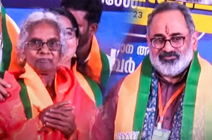 ക്ഷേമ പെന്‍ഷന്‍ മുടങ്ങിയതില്‍ ഭിക്ഷ യാചിച്ച് സമരം ചെയ്ത മറിയക്കുട്ടി ബിജെപിയില്‍ ചേർന്നു