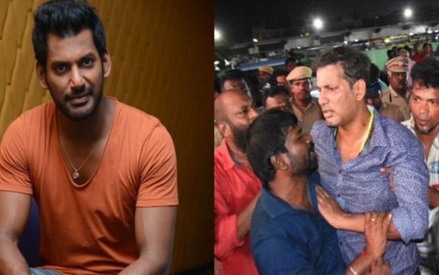 വേദിയിൽ കുഴഞ്ഞ് വീണ് നടൻ വിശാൽ; ആശങ്കയോടെ ആരാധകർ, ആരോഗ്യനില തൃപ്തികരം