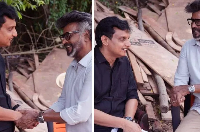 കോഴിക്കോട് ഷൂട്ടിങ്ങിനെത്തിയ രജനീകാന്തിനെ സന്ദര്‍ശിച്ച് മന്ത്രി റിയാസ്