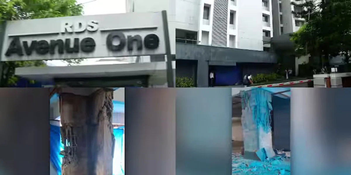 എറണാകുളം പനമ്പള്ളി നഗറിൽ ഫ്ലാറ്റിന്‍റെ പില്ലര്‍ തകര്‍ന്നു