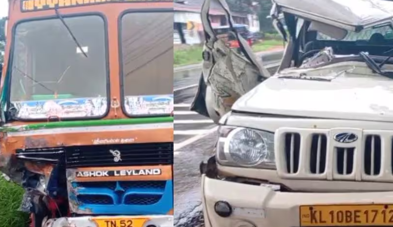 ലോറിയും പിക്കപ്പ് വാനും കൂട്ടിയിടിച്ച് നാലു പേർക്ക് പരിക്ക്