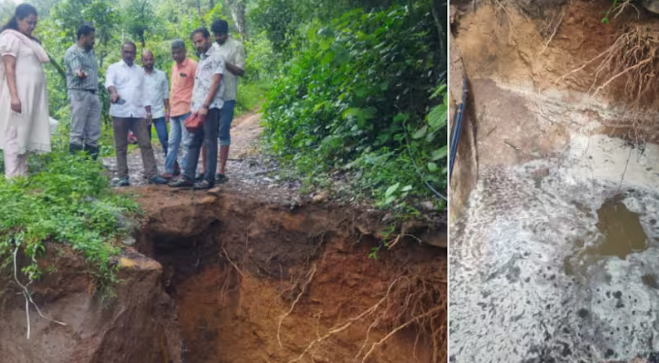 പുളിഞ്ഞാലിൽ രൂപപ്പെട്ട ഗർത്തത്തിൽ ആശങ്കയില്ല ; വിദഗ്ധ സംഘം പരിശോധന നടത്തി