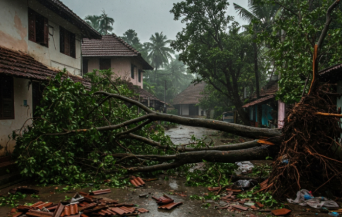 മഴക്കെടുതി ; ജില്ലയില്‍ 250 വീടുകള്‍ ഭാഗികമായി തകര്‍ന്നു