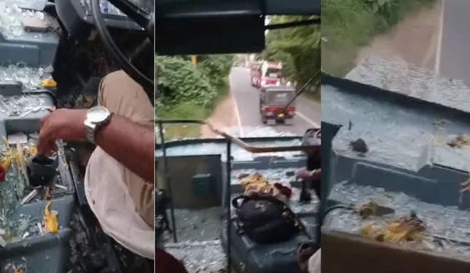 ഓടിക്കൊണ്ടിരുന്ന കെഎസ്ആർടിസി ബസിലേക്ക് ചക്ക വീണു; ഗ്ലാസ് പൂർണമായി തകർന്നു
