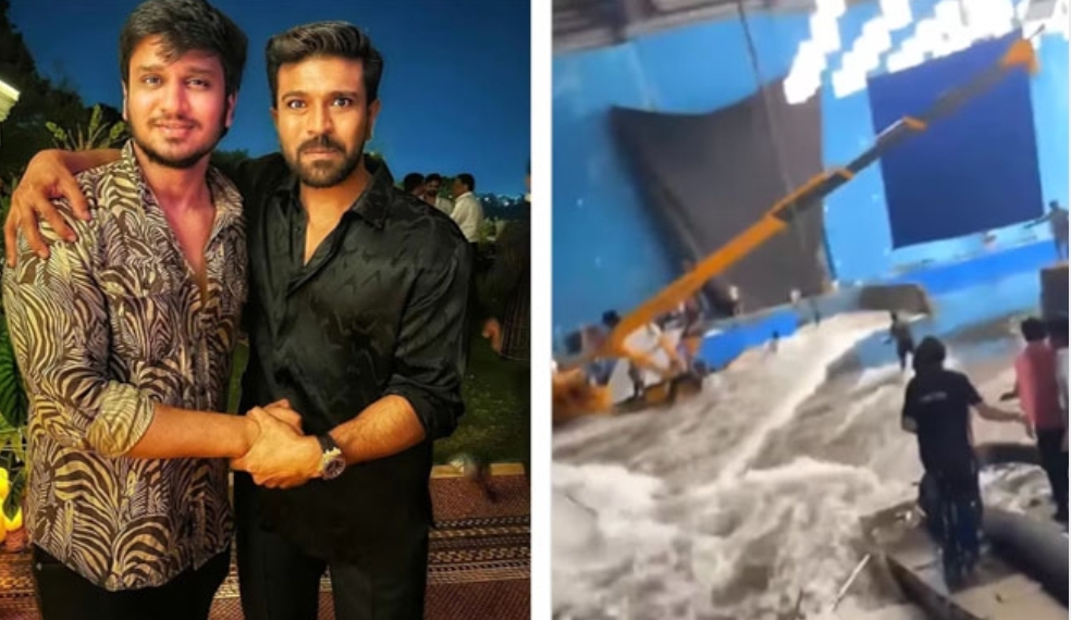 രാം ചരൺ സിനിമയുടെ ഷൂട്ടിംഗ് സെറ്റിൽ വാട്ടർ ടാങ്ക് പൊട്ടിത്തെറിച്ചു