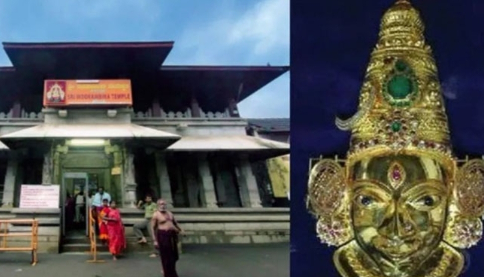 മൂകാംബികയ്ക്ക് ഭക്തന്റെ കാണിക്ക, രത്നങ്ങളും പവിഴങ്ങളും പതിച്ച ഒന്നേകാൽക്കോടിയുടെ തിരുമുഖം സമർപ്പിച്ചു