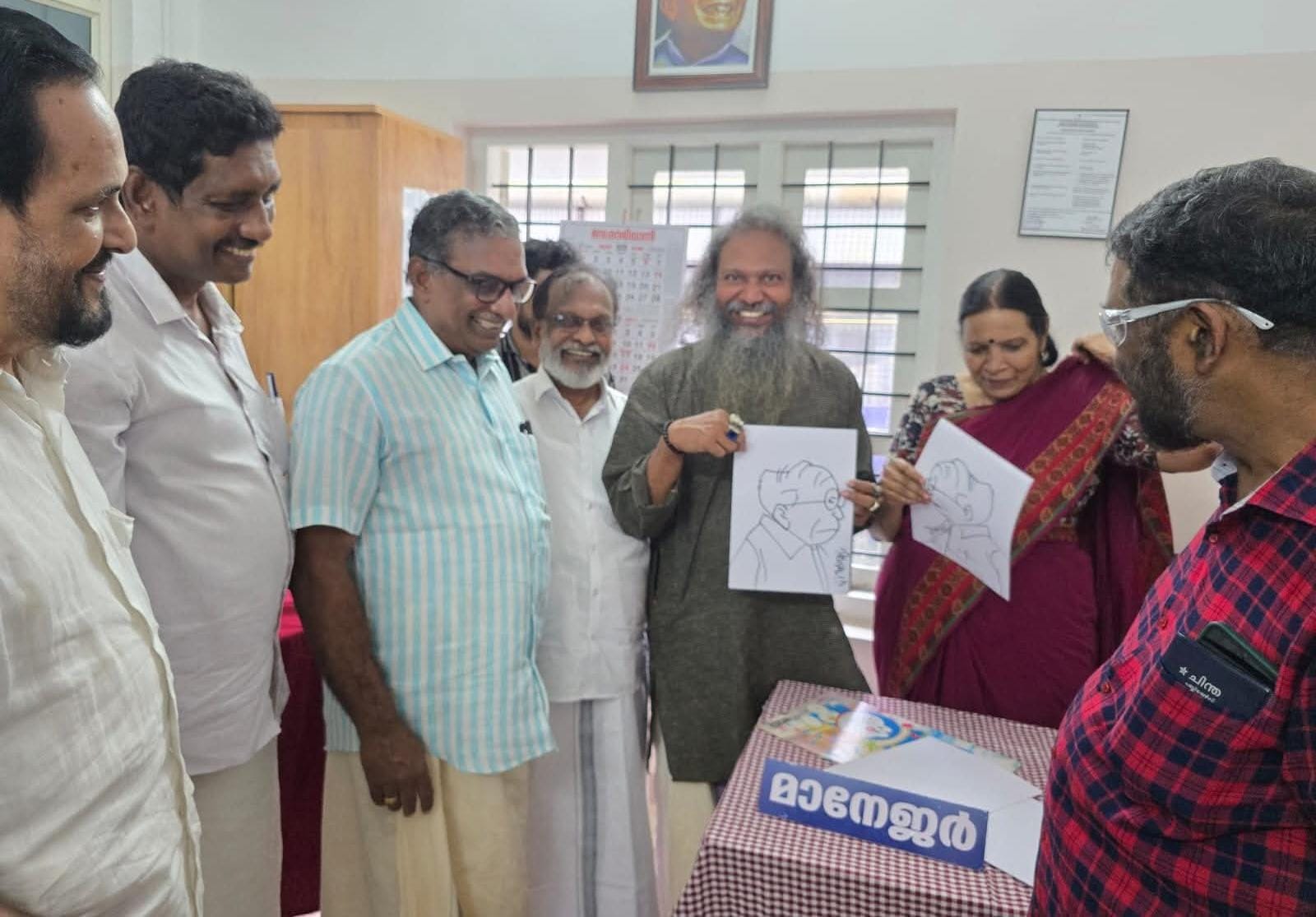 ഇ. എം. രാധയ്ക്കായി അച്ഛൻ ഇ. എം.എസിന്റെ നിമിഷചിത്രങ്ങൾ വരച്ച്  സ്മരണാഞ്ജലിയൊരുക്കി  ഡോ. ജിതേഷ്ജി