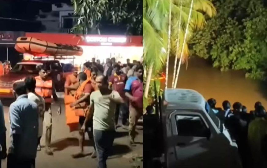 കാറിടിച്ച് ബൈക്ക് യാത്രികൻ തോട്ടിൽ വീണു.. വ്യാപക തിരച്ചിൽ