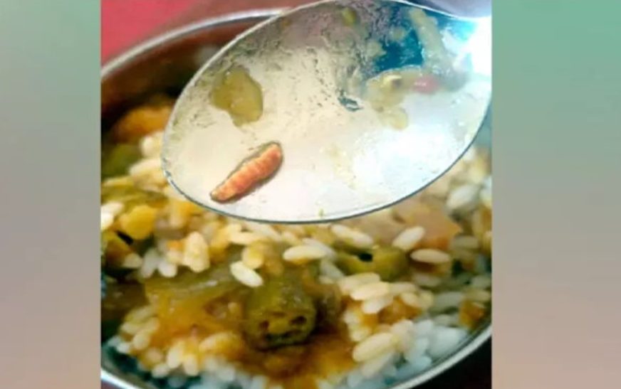 ഹോ​സ്റ്റ​ൽ വി​ദ്യാ​ർ​ഥികൾക്ക് നൽകിയ ഭ​ക്ഷ​ണ​ത്തി​ൽ പുഴു