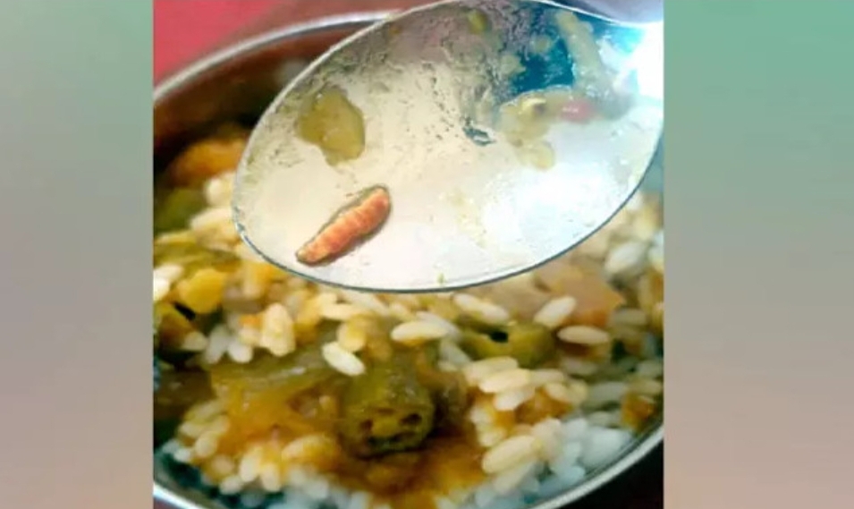 ഹോ​സ്റ്റ​ൽ വി​ദ്യാ​ർ​ഥികൾക്ക് നൽകിയ ഭ​ക്ഷ​ണ​ത്തി​ൽ പുഴു