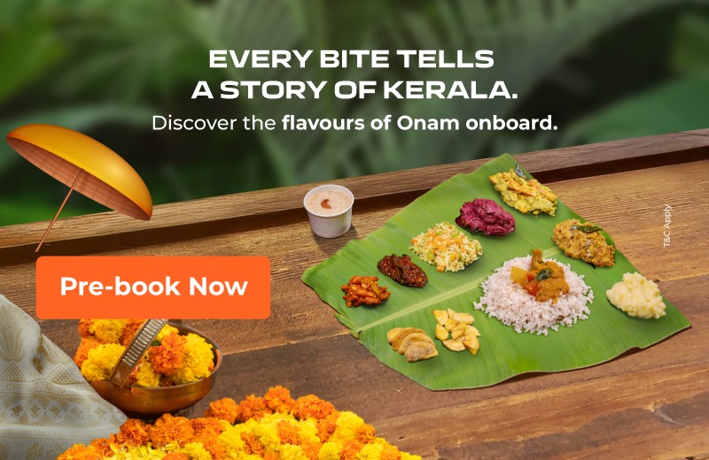 ഓണാഘോഷം വാനോളം: എയര്‍ ഇന്ത്യ എക്‌സ്പ്രസില്‍ ഓണ സദ്യ