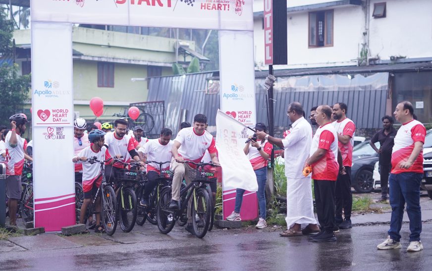 ലോക ഹൃദയ ദിനത്തോടനുബന്ധിച്ച് സൈക്ലത്തോൺ: ഹൃദയാരോഗ്യം ഓർമ്മിപ്പിച്ച് അങ്കമാലി അപ്പോളോ അഡ്‌ലക്‌സ് ഹോസ്പിറ്റൽ