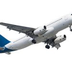 passenger airplane A320 isolated on white background