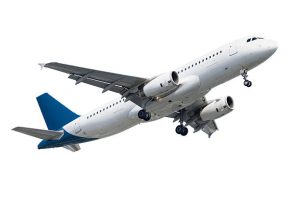 passenger airplane A320 isolated on white background