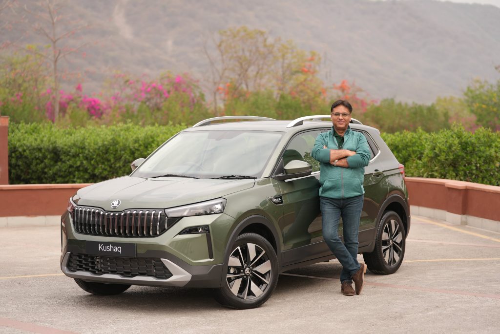 Mr. Ashish Gupta, Brand Director, Škoda Auto India with the New Kushaq Prestige