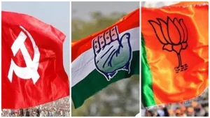congres-cpm-bjp-party-flags-vote-election