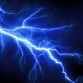 Blue lightning on dark background